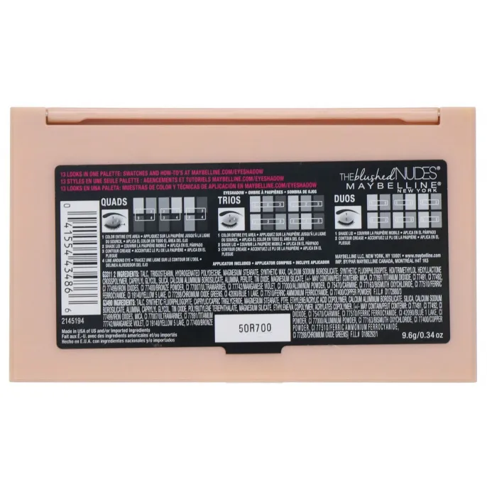 Maybelline, Палетка теней The Blushed Nudes, 9,6 г