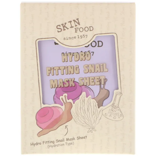 Skinfood, Hydro Fitting Snail Mask Sheet, 5 Sheets