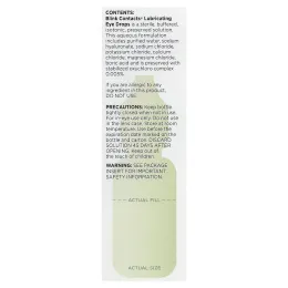 Baush+Lomb Blink, Blink Cosmetics®, сухие контактные данные, смазывающие глазные капли, 10 мл (0,34 жидк. унции)