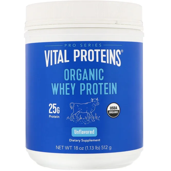 Vital Proteins, Organic Whey Protein, Unflavored, 18 oz (512 g)