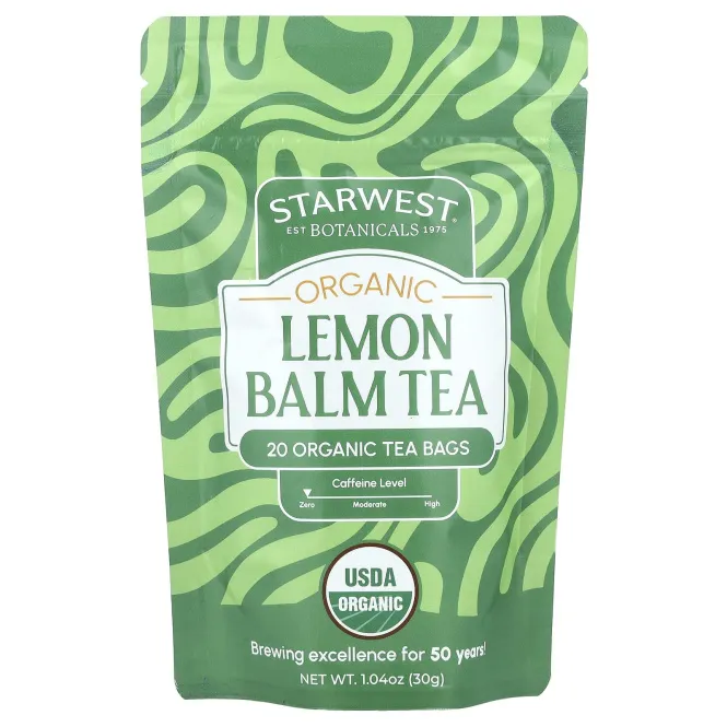 Starwest Botanicals, Органический чай с мелисой, 20 чайных пакетиков, 30 г (1,04 унции)