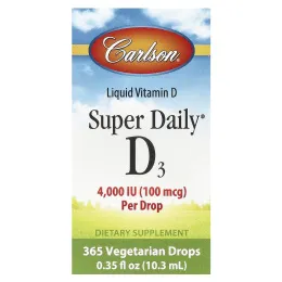 Carlson Labs, Super Daily D3, 100 мкг 4000 МЕ, 10,3 мл (0,35 жидк. Унции)