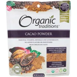 Organic Traditions, Какао-порошок, 8 унций (227 г)