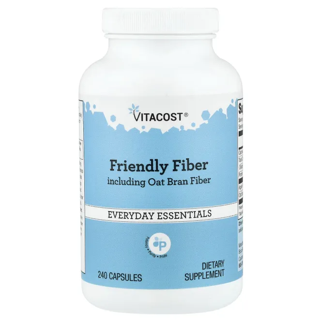 Vitacost, Friendly Fiber, включая клетчатку из овсяных отрубей, 240 капсул