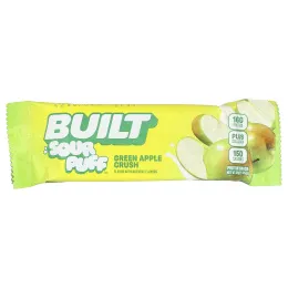 Built, Sour Puff™, протеиновые батончики, зеленое яблоко, 12 батончиков по 41 г (1,45 унции)