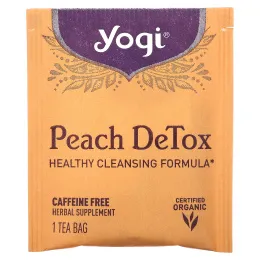 Yogi Tea, Peach DeTox, персик, без кофеина, 16 чайных пакетиков, 32 г (1,12 унций)