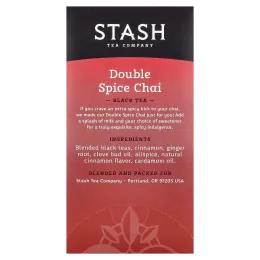 Stash Tea, Black Tea, Чай с двумя специями, 18 чайных пакетиков, 1,1 унции (33 г)