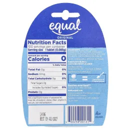 Equal, Нулевой калорийный подсластитель, оригинальный, 100 таблеток