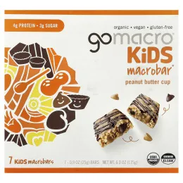 GoMacro, Kids MacroBar®, батончик с арахисовой пастой, 7 батончиков по 25 г (0,9 унции)