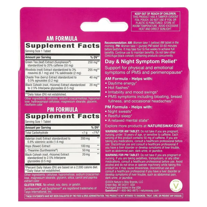 Nature's Way, Формула для пременопаузы, AM/PM, 60 таблеток