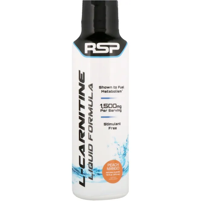 RSP Nutrition, L-Carnitine Liquid Formula, 1,500 mg, Peach Mango, 16 fl oz (473 ml)