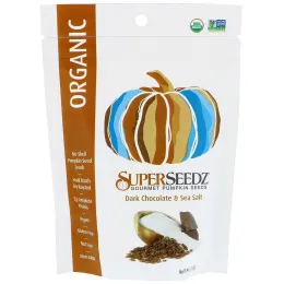 SuperSeedz, Тыквенные семечки для гурманов, Органический продукт, Темный шоколад и морская соль, 4 унции (113 г)