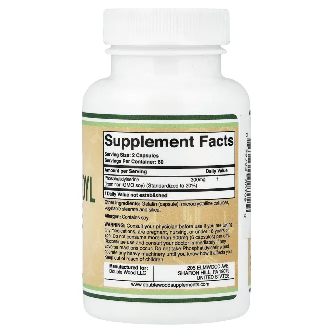 Double Wood Supplements, Фосфатидилсерин, 120 капсул (150 мг на капсулу)