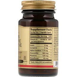 Solgar, Комплекс с лютеином, ликопином и каротином, 30 растительных капсул