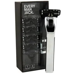 Every Man Jack, Ручная бритва, Серебро, 1 бритва, 4 картриджа