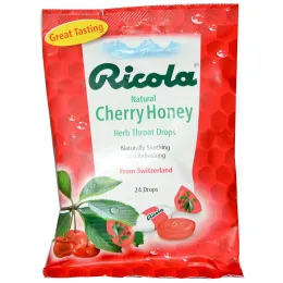 Ricola, Натуральная продукция, Растительные леденцы для горла со вкусом вишни и меда, 24 леденца
