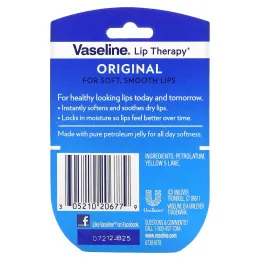 Vaseline, Бальзам для губ Lip Therapy, «Оригинальный», 7 г