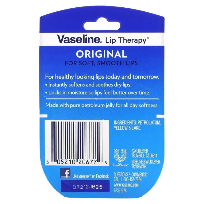 Vaseline, Бальзам для губ Lip Therapy, «Оригинальный», 7 г