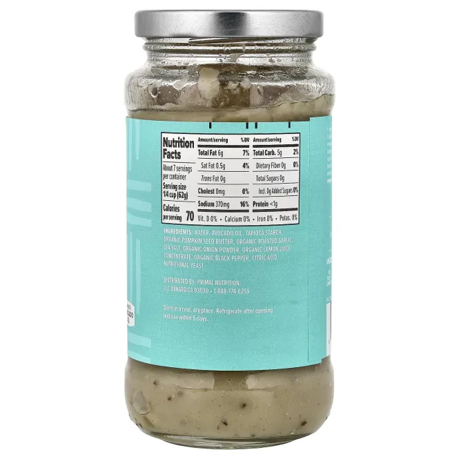 Primal Kitchen, соус для пасты, веганский «Альфредо», 425 г (15 унций)