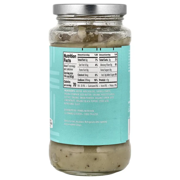 Primal Kitchen, соус для пасты, веганский «Альфредо», 425 г (15 унций)