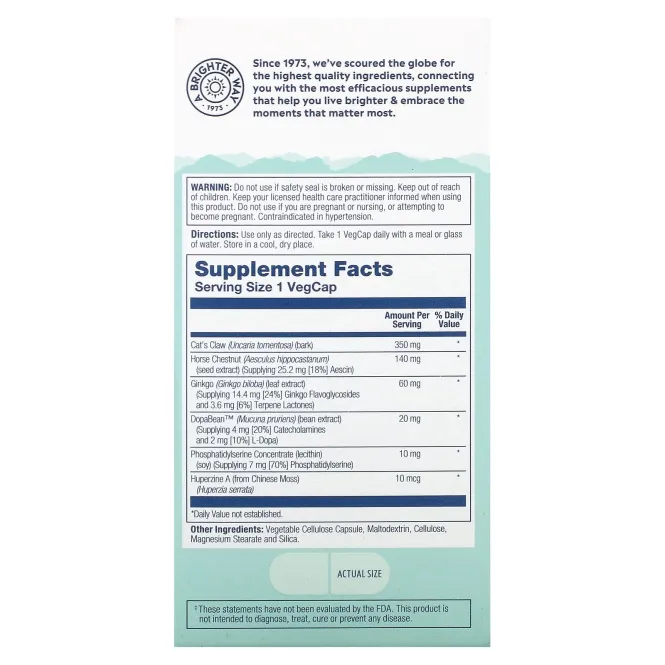 Solaray, SharpMind, улучшает работу мозга, 60 капсул