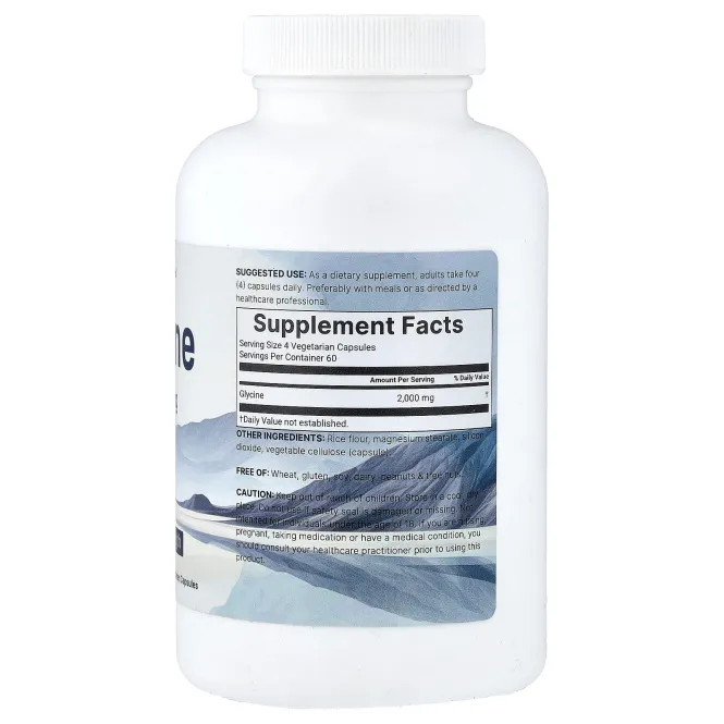 Micro Ingredients, глицин, 240 вегетарианских капсул (500 мг в 1 капсуле)