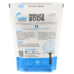 Molly's Suds, Стиральный порошок, суперконцентрированный, перечная мята, 47 унц. (1,33 кг)