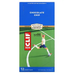 Clif Bar, Энергетический батончик с шоколадной крошкой, 12 батончиков, весом 68 г (2,40 унции) каждый