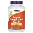 Now Foods Super Omega 3-6-9, добавка с Омега 3-6-9 (1200 мг), 180 мягких капсул