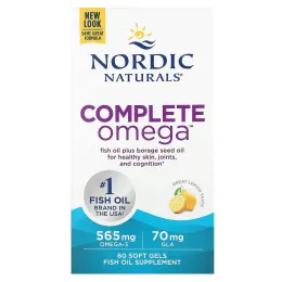 Nordic Naturals, Complete Omega, со вкусом лимона, 1000 мг, 60 гелевых капсул