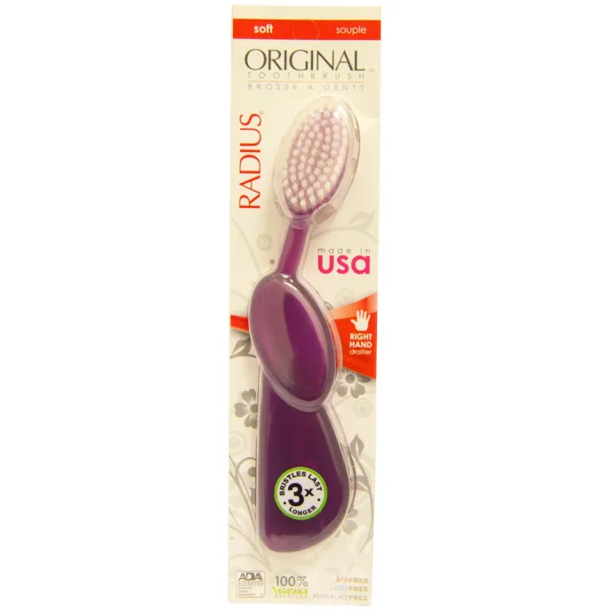 RADIUS, Original Toothbrush, Purple, Soft, Right, 1 Toothbrush