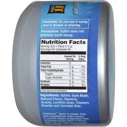 FunFresh Foods, Zylicious жевательная резинка с ксилитолом, со вкусом перечной мяты, 60 шт