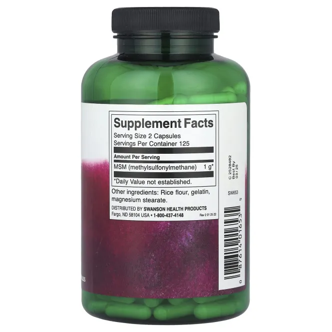 Swanson, МСМ, для здоровья суставов, 250 мг, 250 капсул