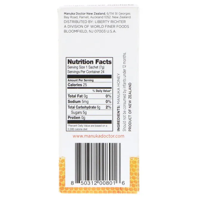 Manuka Doctor, Лесной мёд манука 20+, 24 порционных пакета, 0,25 унц. (7 г) каждый