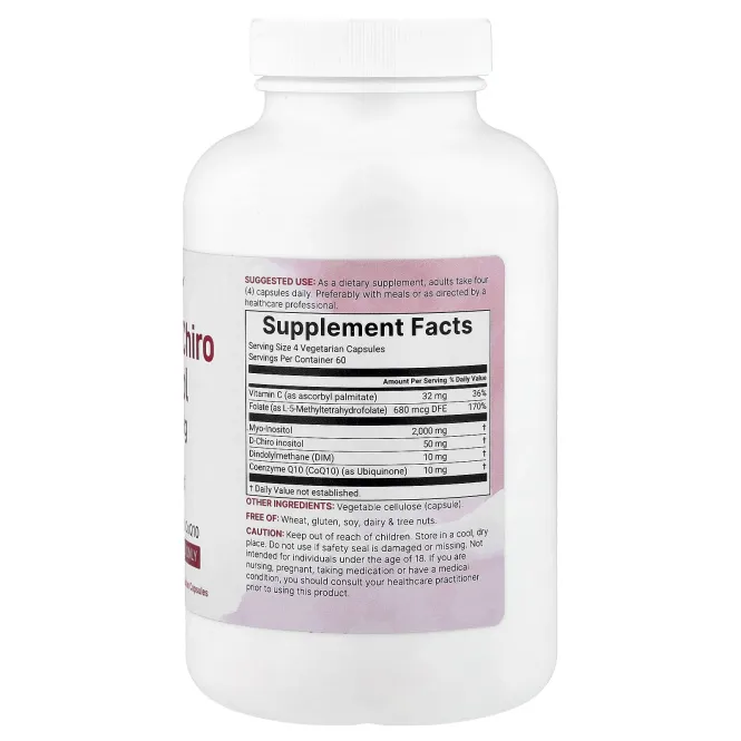 Micro Ingredients, мио- и D-хироинозитол, 240 вегетарианских капсул