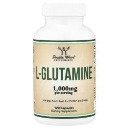 Double Wood Supplements, L-глютамин, 120 капсул (500 мг в 1 капсуле)