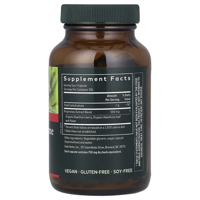 Gaia Herbs, Hawthorn Supreme, 120 веганских жидких фитокапсул