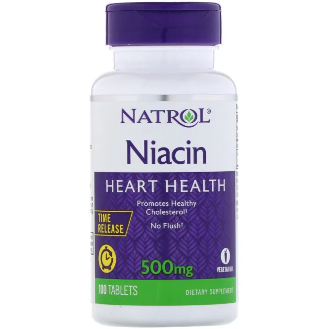 Natrol, Niacin TR, время высвобождения, 500 мг, 100 таблеток
