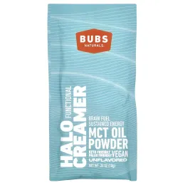 BUBS Naturals, Halo Functional Creamer, порошок из масла MCT, без добавок, 14 пакетиков по 10 г (0,35 унции)