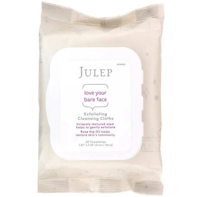 Julep, Love Your Bare Face, отшелушивающие очищающие салфетки, 30 шт.