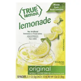 True Citrus, True Lemon, лимонад с оригинальным вкусом, 10 пакетиков, 30 г