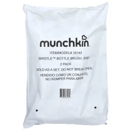 Munchkin, Бутылочная щетка Bristle ™, серая, 2 шт. В упаковке