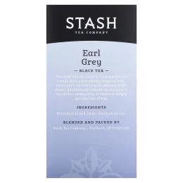 Stash Tea, Черный чай, Earl Grey, 20 чайных пакетиков, 38 г (1,3 унции)