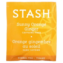 Stash Tea, Herbal Tea, солнечный апельсин и имбирь, без кофеина, 18 чайных пакетиков, 36 г (1,2 унции)