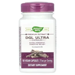 Nature's Way, DGL Ultra, глицирризинат солодки, 75 мг, 90 веганских капсул