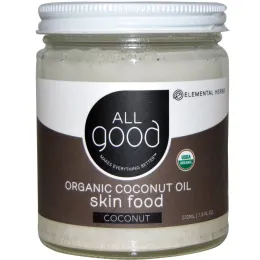 All Good Products, Органическое кокосовое масло, питание кожи, кокос, 7.5 ж.унций (222 мл)