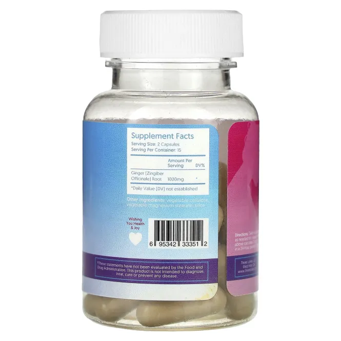 Preggie, натуральный имбирь, 30 капсул