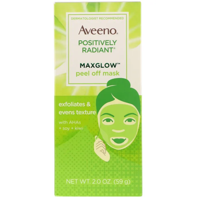 Aveeno, Positively Radiant, отшелушивающая маска MaxGlow, 2 унц. (59 г)