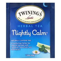 Twinings, Ароматизированный травяной чай, Nightly Calm, без кофеина, 20 чайных пакетиков, 29 г (1,02 унции)