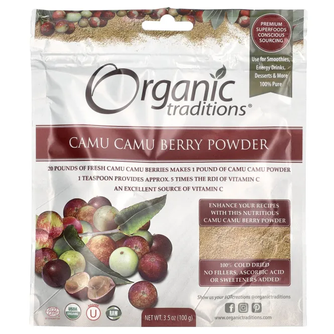 Organic Traditions, Ягоды каму-каму, 100 г (3,5 унции)